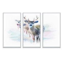 Wayfair | 3 Piece Deer Wall Art You'll Love in 2022